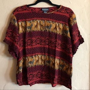 Vintage Rayon Tribal Print Shirt
